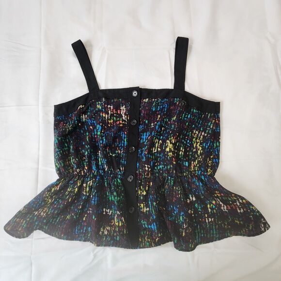 Derek Lam for Design Nation Nightshade Rio De Janeiro Peplum Splatter Top sz L - Picture 12 of 13